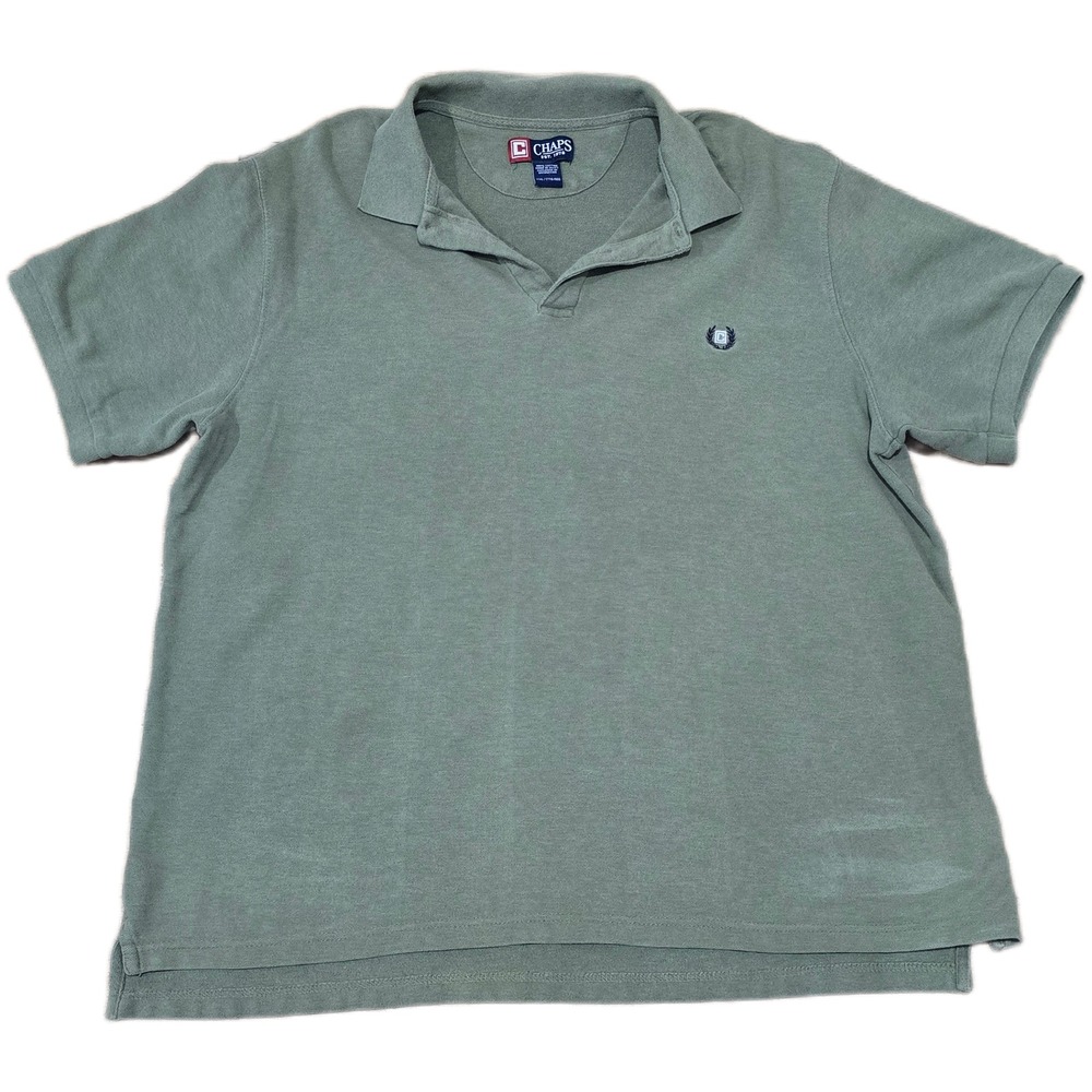 Chaps Mens Polo Shirt Green Est 1978 Short Sleeve Collared Cotton XXLT
